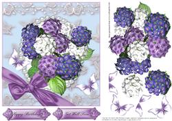 Pretty Hydrangea in Butterfly Frame
