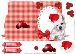 Shaped West Highland Terrier Christmas Card