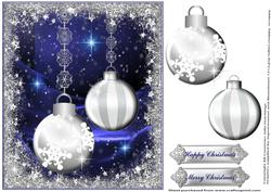 Christmas Baubles Card Front/topper