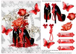 Those Red and Black Shoes Card Topper