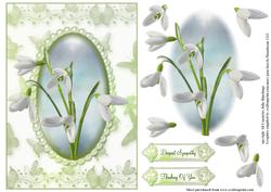Snowdrops in a Flutter Frame Card Topper