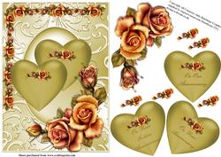 Golden Hearts Anniversary Card Front