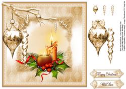 Candles in Gold Shimmer Frame