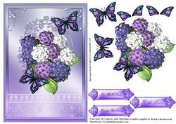 Hydrangea in Shimmering Lilac Frame