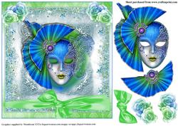Gorgeous Masque in Striking Blues and Greens Topper