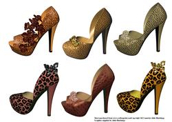 6x Animal Print Shoes Embellishments/toppers