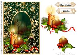 Candles in Gilded Gold Frame Card Topper