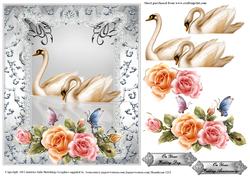 Two Swans and Roses Wedding/anniversary