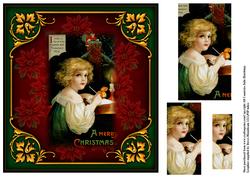 Beautiful Vintage Christmas Card Topper
