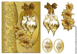 The Golden Poinsettia and Baubles Card Topper
