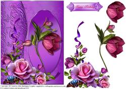 Beautiful Flowers with Butterfly Border Topper