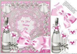 Beautiful Pinks and Silver Wedding Day Topper