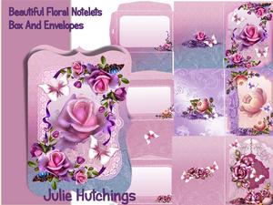 Gorgeous Floral Notelets with Box and Envelope