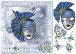 The Masque in Blue and Mint 8x8