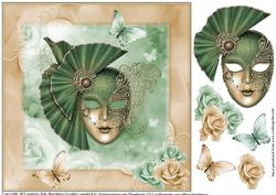 Stunning Masque in Greens and Gold 8x8