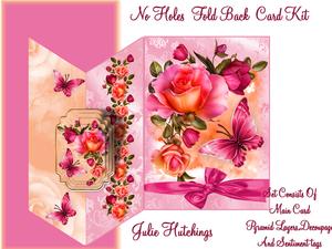 Peach and Pink Roses No Holes Cut and Fold