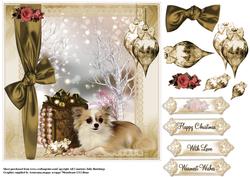 Merry Christmas Chihuahua Card Topper