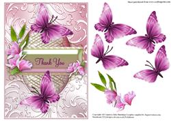 Thank You with Magnolia and Flutters in Shimmering Swirl