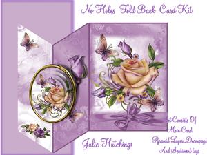 Peach and Purple Rose No Holes Fold Card Mini Kit