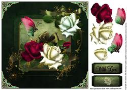 Gorgeous December Rose 8x8 Topper