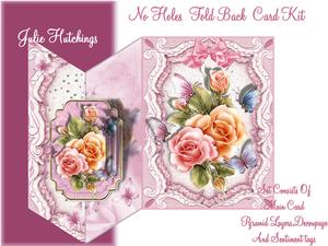 Pretty Peach and Pink Roses No Holes Fold Mini Kit
