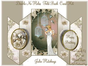 Art Deco Lady in White Double No Holes Fold Mini Kit