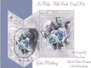 Blue Rose No Holes Fold Back Card Mini Kit
