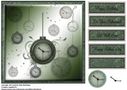 Time Masculine Card Topper in Green