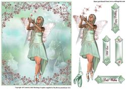 Mint Sweet Pea Fairy Flutters Card Topper
