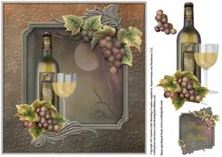 Masculine White Wine 8x8 Card Topper