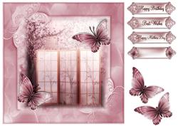 Beautiful Oriental Blossom Flutters 8x8 Topper