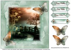 The Oriental Bridge and Flutters 8x8 Topper