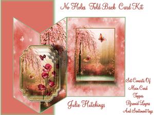 Beautiful Pink Blossom Oriental No Holes Fold Card Mini Kit