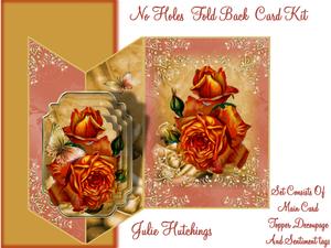 Lush Vintage Golden and Orange Rose No Holes Fold Mini Kit