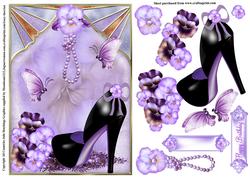 Gorgeous Purple and Black Pansy Shoe Topper