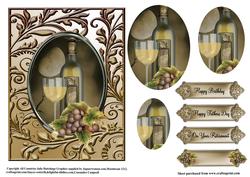 Masculine White Wine on Golds Card Topper