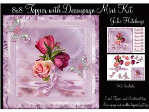 Beautiful Rose Floral Flutters 8x8 Topper Mini Kit