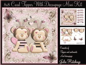 Bee Mine 8x8 Topper with Decoupage Mini Kit