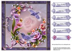 Enchanted Floral Flutters 8x8 Topper
