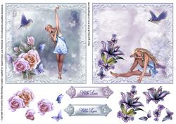 2xfairy Toppers with Floral Decoupage