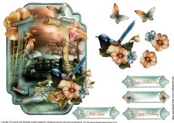 Beautiful Tranquil Moments Shaped Topper