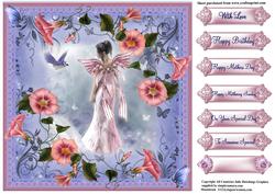 Pretty Fairy in Pink 8x8 Card Topper