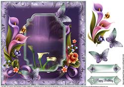 Calla Lily's by the Enchanted Waterfall Card Topper