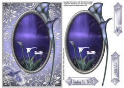 Moonlight Calla Lily Waterfall in a Silver Frame