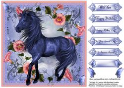 Fantasy Blue Beauty Among Petunias