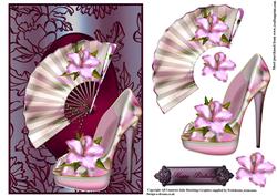 Pink Hibiscus Shoes and Fan Topper