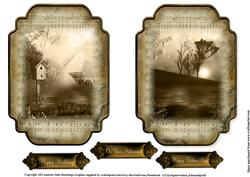 Masculine Shaped Toppers Sepia Lanscape