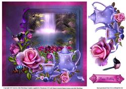 Tea with a Waterfall View Card Topper