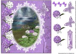 Hydrangea Falls Card Topper 8x8