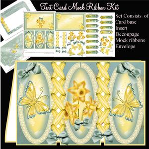 Tent Fold Mock Ribbon Daffodil's and Flutters Card Kit